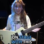 Lzzy Hale Instagram - The Warning's Daniela Villarreal Vélez wants to cry talking about the guitar Lzzy Hale gave her! #thewarningrockband #lzzyhale #halestorm #digitaltourbus #gearmasters #gearmasters #gibsonexplorer #gibsonguitars