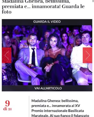 Mãdãlina Ghenea Instagram - 🎂Only a few hours left until my BIRTHDAY …8.8
I know I suck on Instagram but kind of proud of a few little things that happened lately and of course I am very late to share. First this  amazing award received on the same stage where my forever inspiration,  the one and only Sophia Loren got one @marateale @nicolatimpone .
Although I read in the newspapers that I was photographed in Maratea on a sort of vacation well the ‘vacation’ lasted only 20 hours during which we barely slept , we did ate a lot of good food, a lot of pictures were taken with and without our consent, I did my interviews and attended the award ceremony. The reason why we look pretty tired in the photos is because we traveled for 15 hours to get there and 25 to get out of there .
Have to thank this ridiculously handsome incredible human being @grigordimitrov for traveling with me and also for understanding I have to sacrifice a lot of quality time together to be in front of a computer pretty much day and night in the last few months  but with good results, 
my new campaign,  shot with my production company for @yamamayofficial is out. I’ve put a lot of work into this and I am really excited to share. 
in the next few posts I will share some more special moments cause 10 pics are not enough.