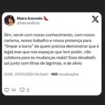 Maíra Azevedo Instagram - Quando eu soltar a minha voz, por favor entenda…que existe tanto choro entalado…vou falar por aqui, mas já já vou me calar e seguir adiante…pq não posso parar!