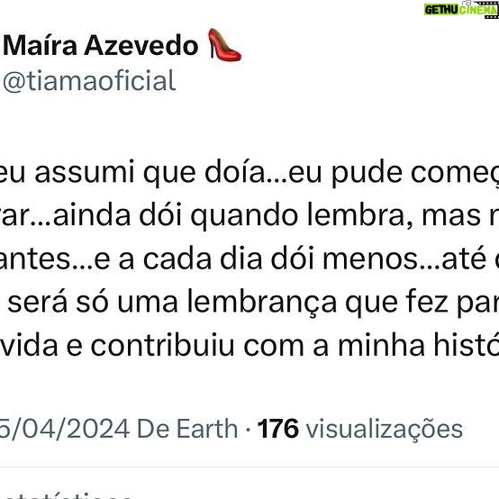 Maíra Azevedo Instagram - Só eu sei…as esquinas por que passei…eu conheço a minha história, lembro de onde vim…e por conta disso…não tenho medo de ir para os lugares que estão reservados para mim!