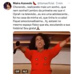 Maíra Azevedo Instagram - Vou chorar, vou gritar…uma das minhas maiores inspirações…É real…eu vou ouvir @oprah e só isso já é tanto! Essa mulher é um fenômeno