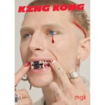 Machine Gun Kelly Instagram - COVER REVEAL: mgk sheds a tear for the liquid issue of @kingkongmagazine. available to pre order now.🩸 photographer: @kennethcappello styling: @thejordanboothe assist: @elisa_jane hair: @dimitrishair makeup: @ghost_artistry_ studios: @milk
