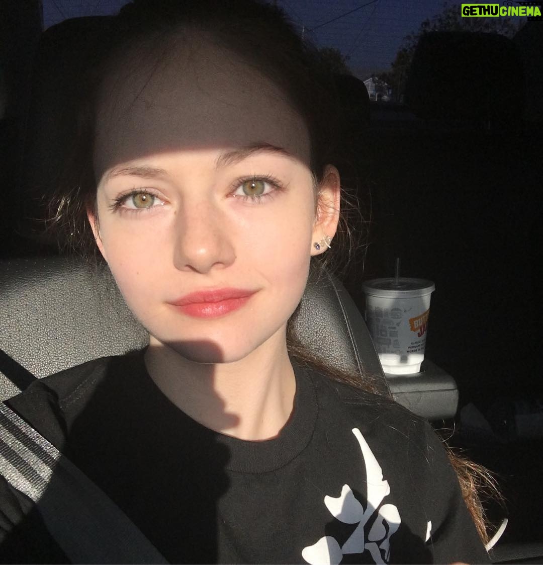 Mackenzie Foy Instagram - I'm on my way to black belt class with my mom and her giant iced tea 😝😝😝😝