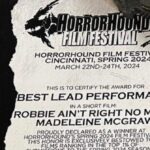 Madeleine McGraw Instagram – Thank you so much @horrorhound @horrorhoundfilmfest for this incredible honor. I had an incredible time making this short with some of the greatest humans on earth! Thank you @maybekyleperritt (our awesome writer and director)  and @emmieholmes for asking me to be a part of #robbieaintrightnomore I loved working with everyone so much. Especially @jadoncal @revellcarpenter @crabclaw #jasondavis @deal_me_123 and our amazing DP @umm_yea_ok_sure Thank you all again!! Super grateful!