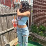 Madison Reyes Instagram – New nails 💅@ronellysnailsart 
Top and shoes @shopcider 
P.s need to start working on this backyard ASAP