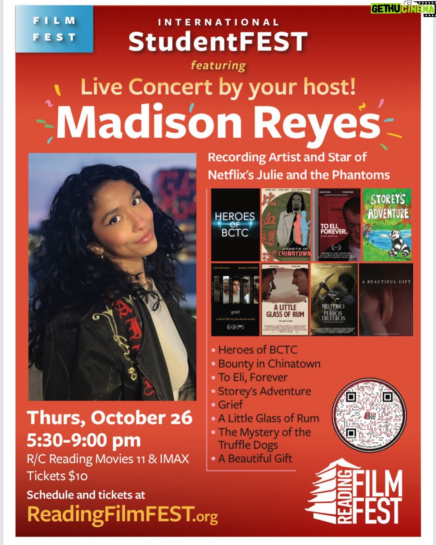 Madison Reyes Instagram - So excited to be performing again!! This time at @readingfilmoffice and I get to MC getting the opportunity to meet students and hopefully some of you guys so get your tickets now!! Link in my bio for tickets along with more information 🩷