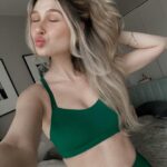 Madisson Hausburg Instagram - Cozy overcast days in LA 🫶 Wearing the @savagexfenty green curve alert set #savagexambassador
