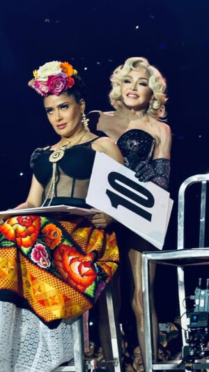 Madonna Instagram - The last show of the tour ended in Mexico City in the most magical way. Frida Kahlo came to visit and made  me the happiest girl in the world.! 
Not only was my show complete in Mexico-  but my entire artistic career!!
For she has always been my Eternal  Muse Cheering me on through the good Times and the bad. 
Thank You @salmahayek for making it possible 🫶. and Thank You to  my fans, not only in Mexico but all over the World.  We did it together!! 80 shows! 
I feel Love❤️‍🔥 ❤️‍🔥❤️‍🔥🇲🇽🇲🇽🇲🇽 
#vogue