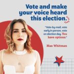 Mae Whitman Instagram - TODAY IS #voteearlyday !!!!!! I’ve said it before and I’ll say it again- it is imperative we get. out. the. vote. Please everyone- we cannot survive another four years of this nightmare. Let’s show up and vote Trump out and knock him on his ass with the numbers. A vote for Biden is literally a vote for human decency. Be a true patriot and vote against bigotry and hatred and racism. Vote to save our country and our planet. #bidenharris2020