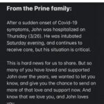 Mae Whitman Instagram - this is devastating. Please please please send your love and support to my hero John Prine and his family and friends. I love you so much John were all rooting for you