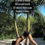 Maggie Q Instagram – Simple and effective core burner 🔥 to add at the beginning or end of a workout, or just a quick sweat on its own!
Try this
10 downward into upward dog
10 knee to elbow
60 second plank
30 second child pose
Repeat 3 times