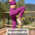 Maggie Q Instagram - When people talk about wanting abs, I think they’re really just saying they want a flat tummy. But! Having a strong core is so much more than that. A strong core optimizes your body for daily tasks, helps prevent injuries, and it improves your quality of life (aka decreases discomfort). Try these deep core strengthening exercises. Really focus on engaging your abs while you’re doing them for maximum benefit I used a 20lb kettlebell and a set of 10lb dumbbells. You should find the weight that’s right for you by selecting a weight that is challenging, but that you can control. Do each exercise for 30 seconds followed by 30 of rest. Complete the circuit 3-4 times for a deep burn. 1. Kettlebell Standing crunch, alternating legs 2. Kettlebell circles/around the world, clockwise first - counter clockwise, 3. Double dumbbell hold, march alternating legs 4. Single dumbbell hold: right hand-right leg - high knee leg raise 5. Single dumbbell hold: left hand-left leg - high knee leg raise