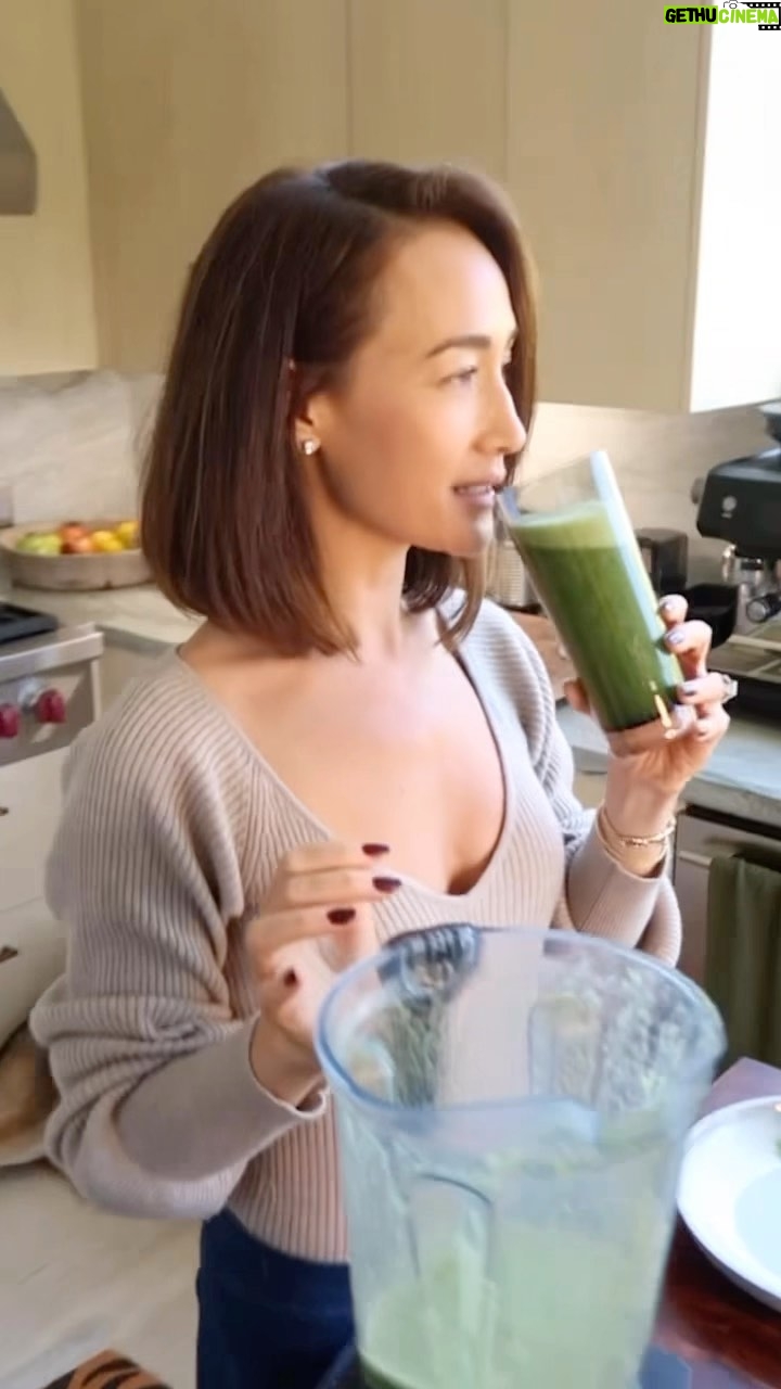 Maggie Q - 21.1K Likes - Probiotic Green Juice featuring @activatedyou!
Combine all ingredients in blender.
Handful of ice cubes
1 stalk of kale
2-3 dandelion greens
Handful of cilantro
1 ruby red grapefruit (quartered)
1 cucumber (peeled and quartered)
1 cup water
1 Advanced Restorative Probiotic from Activated You (open capsule, pour out powder)
1 teaspoon of agave (I like green juice flavor, but if you want a little sweetness add this.)
Blend till smooth and enjoy your new favorite, fibrous morning drink!
Extra Notes:
You’ll need a high speed blender to really *obliterate* your vegetables and get the desired consistency!
