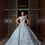 Mahira Khan Instagram - 🩵🦋 @theemigala 🦋🩵 Styled by @manekaharisinghani Dress @michael5inco Makeup @anamfarooqkhan_makeup Hair @danihairstylist1 Jewelry @lamarquisejewellery Photography @altamashurooj Asst Photographer @alisa.poturaeva