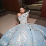 Mahira Khan Instagram - 🩵🦋 @theemigala 🦋🩵 Styled by @manekaharisinghani Dress @michael5inco Makeup @anamfarooqkhan_makeup Hair @danihairstylist1 Jewelry @lamarquisejewellery Photography @altamashurooj Asst Photographer @alisa.poturaeva