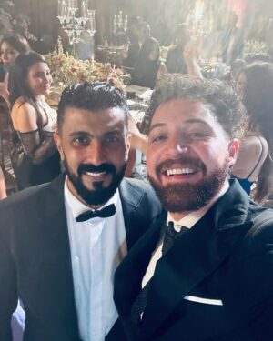 Mahmoud Hegazy Instagram - Congratulations to the beautiful couple @reemsamy and @mohamed_elmoghazi 🙏🏼 ! It was such an amazing night celebrating you and I wish you all the best in this new chapter in your life 💙 @directormohamedsami 
It would’ve been more complete if my wife @ronna_zarrouk was with me but we celebrated our own special way 😅