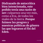 Malena Pichot Instagram – 🍳 Cuando comenzó la reacción conservadora, los varones que creíamos tan progres dieron una voltereta en el aire y se burlaron de lo conquistado hasta el momento por mujeres y diversidades.
😶🌫️ Además, algunas militantes terminaron reclamándole al feminismo que no nos victimicemos y que laburemos más. El mantra de Simone de Beauvoir dice que no hay que dar ningún derecho por sentado.
💪 Así que, aunque cansadas, tendremos que repetir todo de nuevo: las mismas premisas básicas, las discusiones de 2018 y las de las sufragistas de principio de siglo también. Porque no se trata de ser novedosas, sino de persuadir.
✒️ @malepichot
📷 @emilianamiguelez
🫂 Agradecemos a las autoras por sumarse a la campaña #DameElFuegoDeTuAmor colaborando con este trabajo en apoyo a la reconstrucción de la redacción de nuestro medio.
👉🏽 Leé el texto completo en revistaanfibia.com
📲 (link en bio)