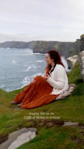 Malinda Kathleen Reese Instagram - Singing in the elements is such a beautiful feeling ✨ #dulaman #folk #irish #ireland #cliffsofmoher #singer #siren #live #cottagecore Filmed by @brian.ok