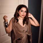 Mallika Dua Instagram - @mallikadua a vision wearing “Norma” in taupe silk. www.reik.in . . . . #reik #reikclothing #reikstudio #womeninreik #womenfashion #collection24 #springsummer