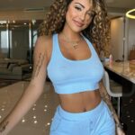 Malu Trevejo Instagram - Choosing Comfort Ribbed PJ Short Set - Light Blue @fashionnova 🩵 love this comfy set 😍