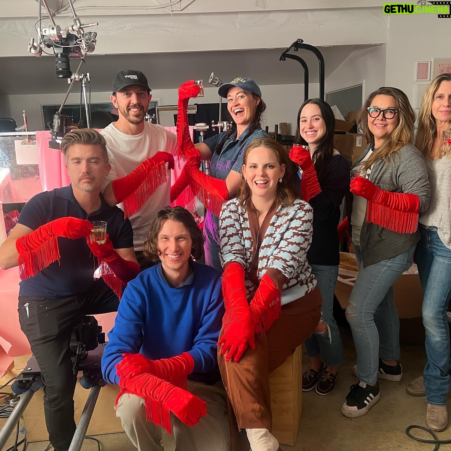 Mamrie Hart Instagram - This week we shot the first half of my upcoming cookbook. It’s still a looooong ways off (trust and believe I will be sky writing the pre-order link when it’s ready) but HOT DAMN. 🔥 Its gonna be delicious and unique and weird and I am exhausted. 🍄 Nothing but glove for this crew! 🪝psssst: Those are what I’m calling ‘Lychee Littlenecks’. Lychee flavored jello shots with a strawberry champagne ‘mignonette’. And they’re 🙌🏻.