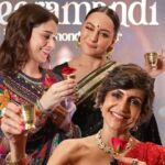 Mandira Bedi Instagram - Nothing to see here, just a little bit of ✨ Madeira ✨ with Mandira (0% alcohol 100% vibes), at the Premiere night of Heeramandi 💎 Heeramandi:The Diamond Bazaar premieres 1st May, only on Netflix! #HeeramandiOnNetflix #SanjayLeelaBhansali @bhansaliproductions @prerna_singh6 @m_koirala @aslisona @aditiraohydari @sharminsegal @therichachadha @iamsanjeeda @fardeenfkhan @taahashah @shekhusuman @adhyayansuman @rimpleandharpreet @shriparamanijewels