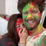 Mandy Takhar Instagram - Happy Holi everyone .. ❤️☺️ #Mansh #memories #firstholi