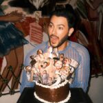 Manny MUA Instagram - 33 and thriving 🩵 thank you to my incredible friends who make me feel so so so loved every day, I love you guys with all my heart! ps look at that cake laura made!!! Like are you kidding me?! Iconic! And thank YALLLLL for all the birthday wishes 🥹 I love you guys so much and I genuinely feel the love back ❤️