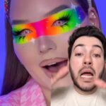 Manny MUA Instagram - attempting the viral makeup mask trend BUT make it Christmas 🎄