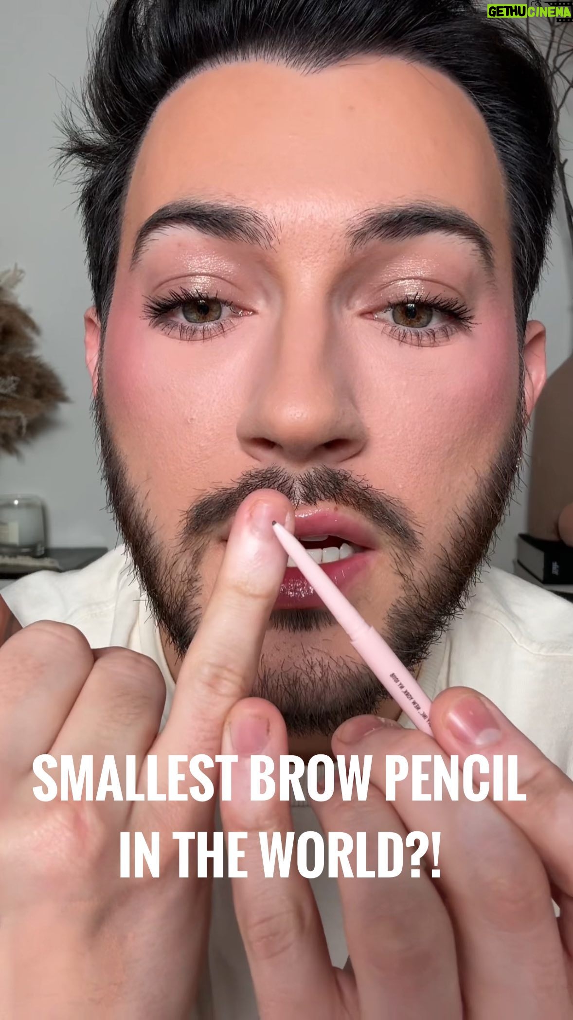 Manny MUA Instagram - Is this the smallest brow pencil in the world 👀 look at it next to my pinky! The new @covergirl brow collection is sickening!! #CovergirlPartner #EasyBreezyBeautiful
