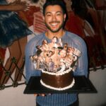 Manny MUA Instagram - 33 and thriving 🩵 thank you to my incredible friends who make me feel so so so loved every day, I love you guys with all my heart! ps look at that cake laura made!!! Like are you kidding me?! Iconic! And thank YALLLLL for all the birthday wishes 🥹 I love you guys so much and I genuinely feel the love back ❤️