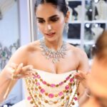 Manushi Chhillar Instagram - What an absolute privilege it was to grace the IIJS Tritiya, hosted by @gjepcindia! The jewellery displayed by the exhibitors underscored the unparalleled artistry of Indian craftsmanship! From exploring the show and trying out some stunning pieces to walking the runway, every moment was a sheer indulgence for my senses. Heartfelt gratitude to the exhibitors for generously sharing their splendid collections, ensuring that these moments remain etched in my memory for eternity. Truly, an experience to treasure forever.