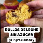 María Castro Instagram - BOLLOS DE LECHE SIN AZÚCARES! -200 g de leche en polvo -4 huevos -un sobre de levadura en polvo Batimos y añadimos chips de choco al gusto! Ponemos la masa en sus moldes y se va al horno a 180 12 min, o en airfryer 8 min. Cómo pueeen ser tan sencillos y estar TAN BUENOS! Qué aproveche!!!!!!