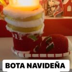 María Castro Instagram – Hoy BOTITA NAVIDEÑA!
Media bola de porespan
Un bote de lo que sea
Cartón
Pegamento
E imaginación para decorar!!!
No diréis q no es bonita???? Y más fácil, IMPOSIBLE!