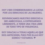 Marcela Mar Instagram – -¡Feliz día mujer! ¿Quieres flores o chocolates ?
– gracias, quiero oportunidades y derechos .
-quiero sentirme segura cuando camino en las calles o tomo transporte público.
– quiero que me traten como una mujer y no como una niña.
– quiero que cuando hable me escuchen y no me interrumpan.
– quiero que no me golpeen o humillen por no hacer lo que mi compañero dice.
– no quiero morir brutalmente por el hecho de ser mujer.
-quiero acceder a puestos de poder y toma de decisiones.
– quiero ver a más hombres cuestionarse su masculinidad, paternidad y sistemas de creencias.

#díainternacionaldelasmujeres #8m