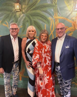 Margaret Josephs Instagram - There is nothing better than supporting @habitatgpbc and honoring the queen of the shiny sheets my love @mindycohn !! 🌴👑💓👧🏼😘

Glam: @chiky.mua 
Dress: @emiliopucci
