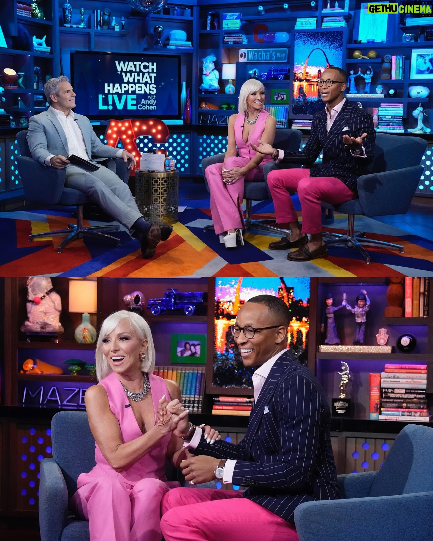 Margaret Josephs Instagram - Back in the clubhouse! On Sunday we wear pink. πππ @nickarrington1 β¨ Tune in now @bravowwhl @bravotv Glam: @juliusmichael1 @carolinemakeuptime Outfit: @loveshackfancy Shoes: @gucci Earrings: @zimmermann | necklace from @etsy Tan: @gldn__hour πΈ: @charlessykes