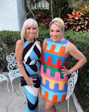 Margaret Josephs Instagram - There is nothing better than supporting @habitatgpbc and honoring the queen of the shiny sheets my love @mindycohn !! 🌴👑💓👧🏼😘

Glam: @chiky.mua 
Dress: @emiliopucci