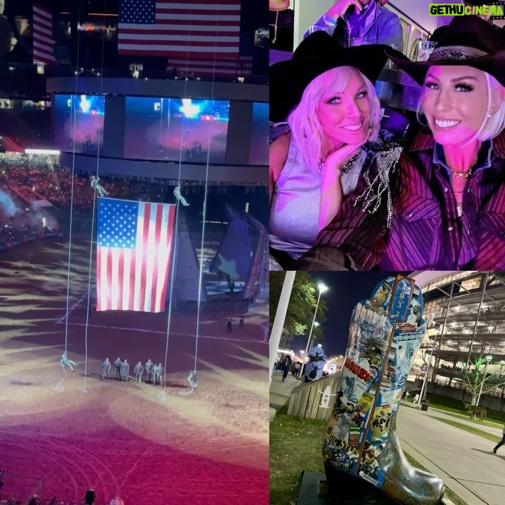 Margaret Josephs Instagram - You know the Marge loves a grand entrance!π§πΌβ€οΈ what a special experience at the Houston Rodeo this week riding the grand entry wagon and honoring the armed forces πΊπΈππΌ The Houston Rodeo is an incredible community that has 35,000 volunteers and gives away tens of millions of dollars in college scholarships!! Being apart of this night and meeting all the people involved was beyond magical! π«π€