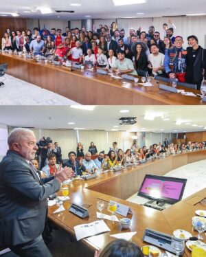 Maria Bopp Instagram - No dia que fez um mês da invasão dos terroristas nas nossas instituições democráticas, eu estive no Palácio do Planalto. Ontem fizemos um primeiro encontro de artistas e influenciadores com Lula pra discutirmos, principalmente, a importância da comunicação do governo nos próximos quatro anos. Falamos como nós, apoiadores do Lula e que temos um alcance grande nas redes, podemos ser pontes para que todas as ações realizadas pelo governo cheguem de fato na população - sendo a maior dificuldade, ainda, o combate às fake news. A real é que a gente não deve deixar a disposição pra conversar com quem pensa diferente da gente só em época de campanha. O “vira-voto” tem que ser todo dia. É cansativo, mas é necessário e ontem foi um dia tão lindo que eu saí com muito gás. Tô pensando numas ideias do que fazer pra deixar essa ponte governo-população mais acessível. Vou tentar estruturar isso melhor e conto pra vcs. Obrigada, @janjalula maravilhosa pelo convite, e obrigada a todos pela troca inspiradora de ontem. Bora nois ♥️