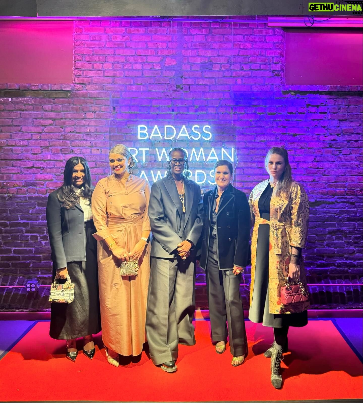 Maria Grazia Chiuri Instagram - I am honoured to receive the Badass Art Woman Awards along with my best friend @KarishmaSwali of @Chanakyainc . This year’s theme was Dynamic Duos and @Karishma and myself, as well as the @Chanakya.School and @Dior have been recognised as models of growth, interaction and collaboration. It has been a true gift to be able to continue to work together with Karishma and to find a way to support women’s education and women’s independence in India and worldwide with @Chanakya.school. I am truly honoured to see that our work over the years is being given such great recognition and I am happy to have the opportunity to work with incredible people like Karishma. This award is dedicated to the school and to the girls and women who attend it. Thank you to @annepasternak for presenting us with the award and to @mspike for being with us ❤️