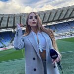 Maria Luisa Jacobelli Instagram - Semifinals are over! On to the final 🏟️⚽️ #LazioJuve @sportmediaset 💙 Stadio Olimpico Roma