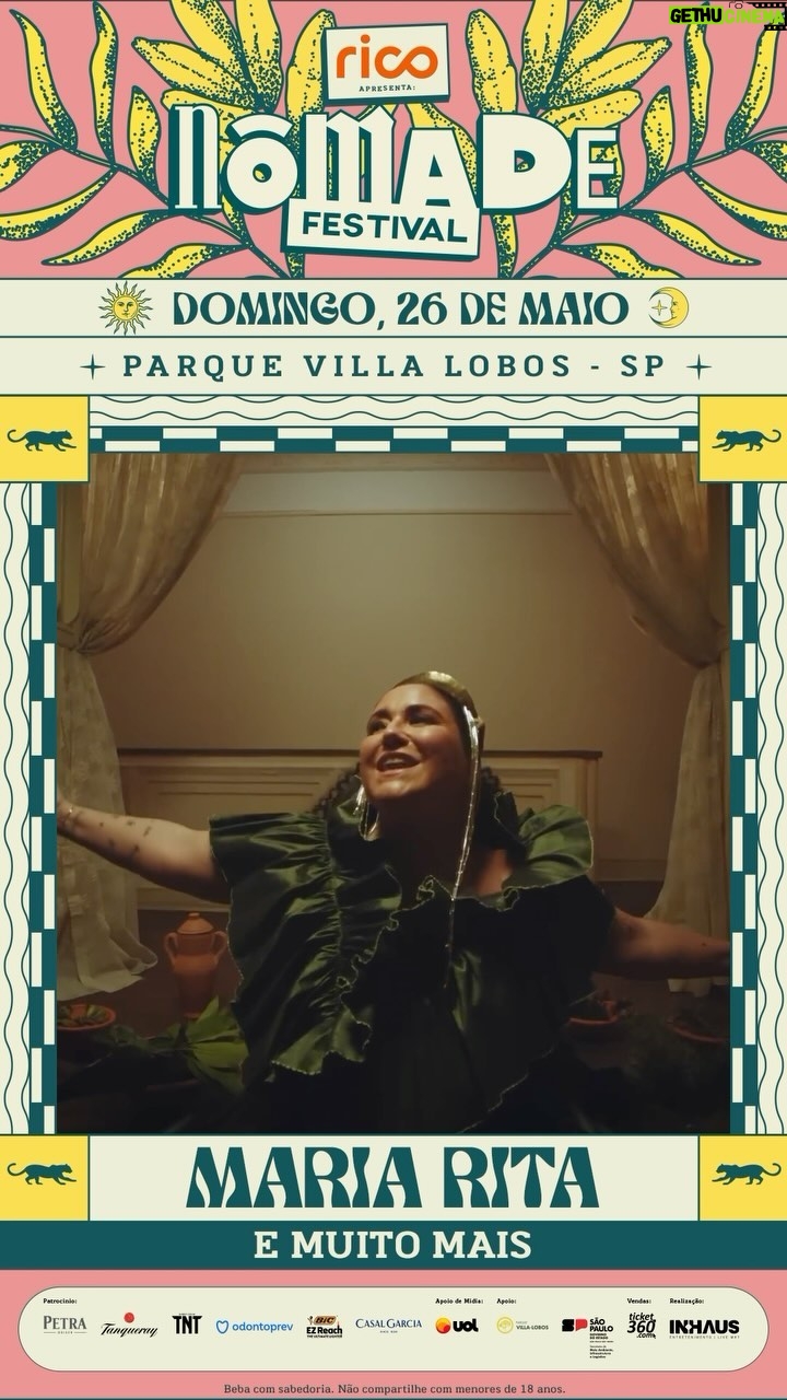 Maria Rita Instagram - Vem com samba no pé pra curtir o Nômade Festival com @mariaritaoficial 💚✨ Domingo, dia 26 de maio, o palco do Nômade 2024 será todo dela! A patroa vai colocar todo mundo pra se jogar no samba em meio a nossa grande celebração. 🎟️ Garanta seu ingresso via @ticket360.