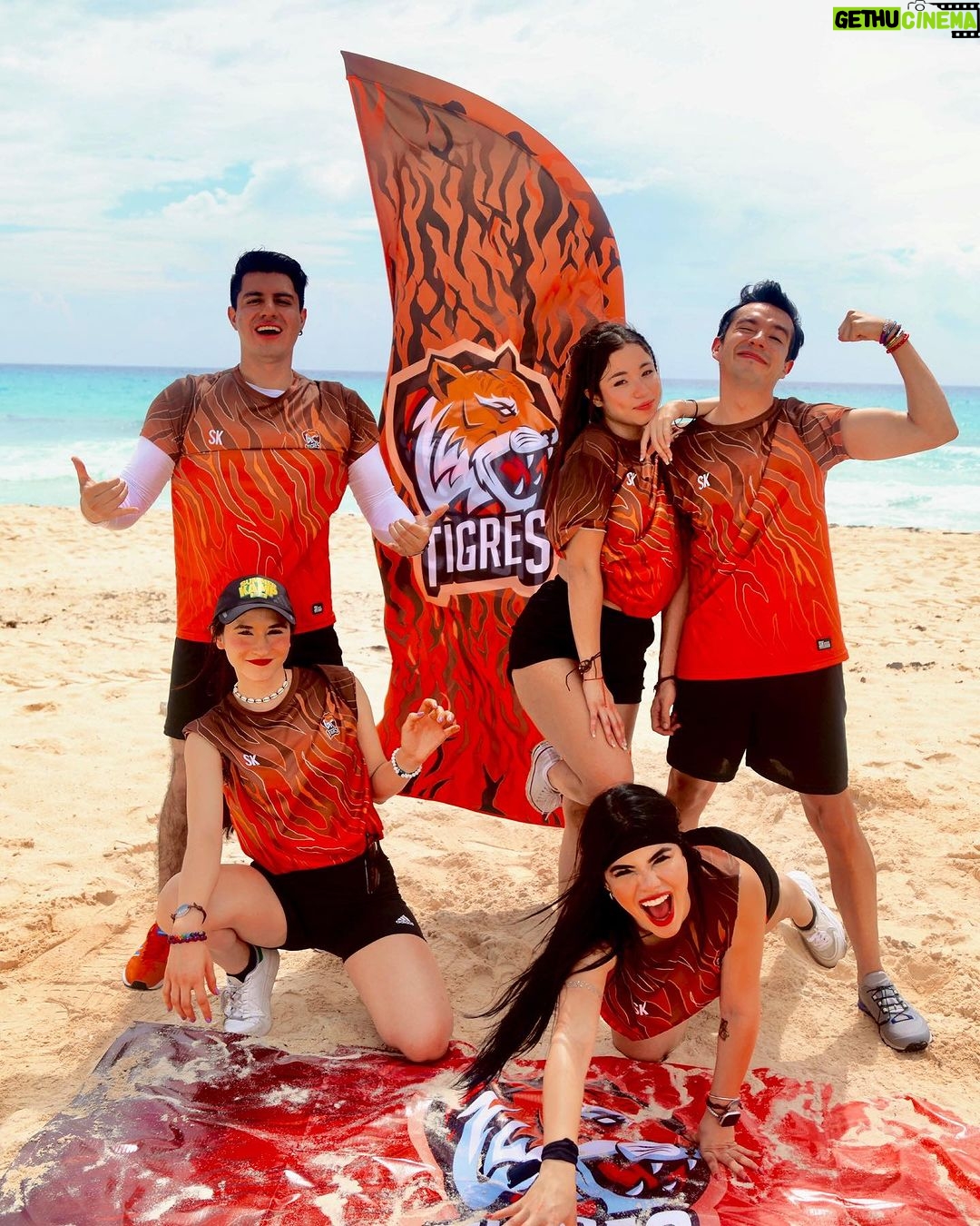 Mariana Ávila Instagram - En el #summerkamp de @skabechetv pertenezco al team TIGRES!!! Vamos con todo 🐅🐅🐅🐅 Cancún, México