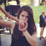 Marie Avgeropoulos Instagram – When you try to be brave but …… I. Hate. Snakes. #BTS #The100 #snakes #🥴 📸 @shannonkook