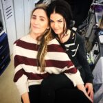 Marie Avgeropoulos Instagram - First look, a photo with my Friend Jess. In actuality it’s a test to see if our butts still fit in the same chair post holiday eats. #setlife #the100 #byehealthyeating @jessicanoelleharmon