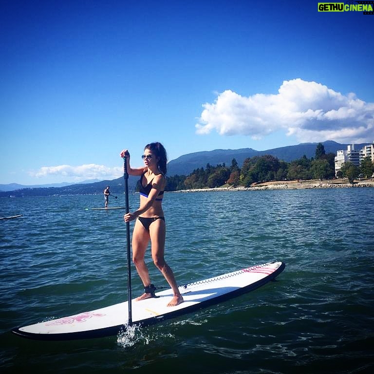 Marie Avgeropoulos Instagram - My “…… um, where’s the closest bathroom?” paddle stride vibe . . . . . . . . . . #sup #paddleboarding #naturecalls #literally #😳