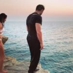 Marie Avgeropoulos Instagram - Falling isn’t always a Bad thing. 🧿🧐😊 #throwback #greece #opa #cliffjumping