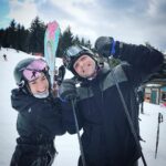 Marie Avgeropoulos Instagram - When your big bro comes to town and you’re a snowboarder trying to teach him to ski ..... #idontknowhow #nobrokenbones #whistlerblackcomb