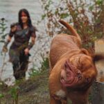 Marie Avgeropoulos Instagram - Chewy #lifehack . If you can’t eat it, or play with it , just pee on it, shake it off & walk away . @mybestfriendchewy #lifehack #the100 #behindthescenes